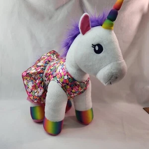 Build A Bear Workshop BABW Rainbow Unicorn Plush Toy Stuffed Animal Colorful - Picture 1 of 9