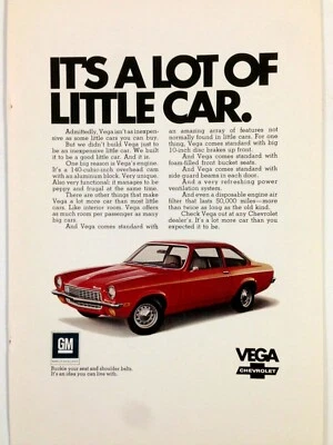 1971 Chevrolet Vega Print Ad  - Image 1 of 2