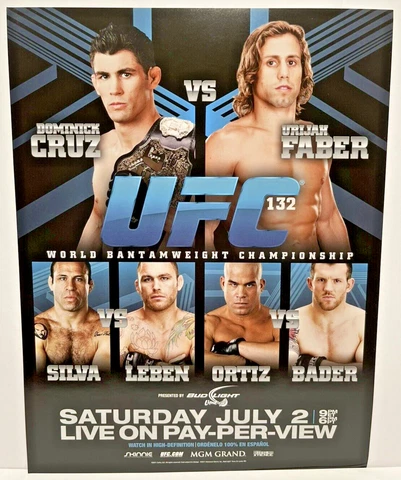 UFC 132 EVENT 8.5X11 INCH POSTER * CRUZ vs. FABER * MMA BJJ Wrestling Ortiz Cover