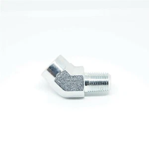 Steel 45 Degree Elbow 1/4" Npt Male to Female Fitting Fuel Air Oil Liquid Water - Picture 1 of 6