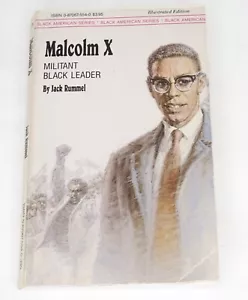 Malcolm X by Jack Rummel 1989 VTG Paperback Illustrated Ed Black American Series - Foto 1 di 9