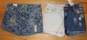 2 New Mudd Girls size 8 Shorts - Half & Half + Floral modern NWT $64 retail - Picture 1 of 2