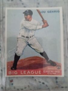 1933 Goudey Big League Chewing Gum R319 #160 Lou Gehrig. Xlnt Shape! Free Ship.