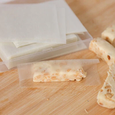 100pcs Edible Glutinous Rice Paper Nougat Wrapper Food Grade Baking Paper Sheet - image 1 of 4