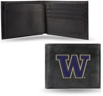 Washington Huskies Embroidered Leather Wallet with Gift Tin NEW! - Image 1 of 2
