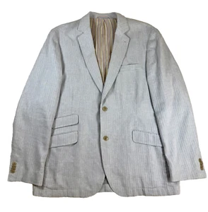 Flynt Sparrow Cappotto Sportivo Misto Lino Grigio Spina di Pesce Uomo 44L Blazer Preppy - Foto 1 di 11