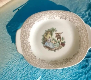 American Limoges Triumph China d'Or 22K Gold 1ts284 Serving 12" Platter Minstrel - Picture 1 of 7