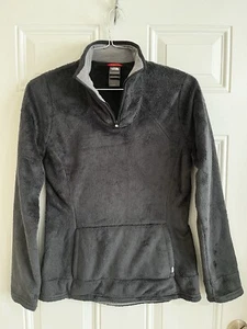 The North Face Womens Jacket Black Deep Pile Fleece Pockets 1/4 Zip Hiking M - Picture 1 of 10