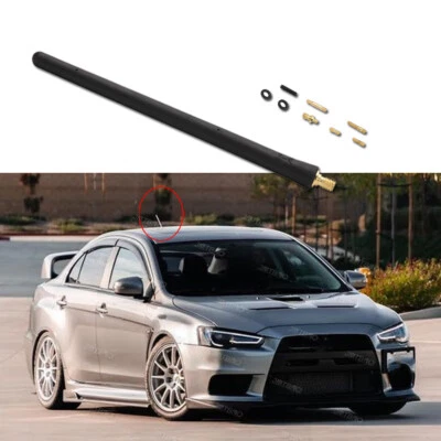 7" Aerial For Mitsubishi Lancer Black Short AM/FM Radio Signal Reception Antenna - image 1 of 4