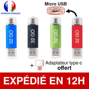 Clé Usb 32 - 128 Giga 2.0 Flash Drive 3 En 1 USB Smartphone Android Ordinateur - Photo 1/19