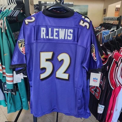Camiseta deportiva cosida púrpura Ray Lewis #52 Baltimore Ravens para hombre talla GRANDE Foto 1 de 3