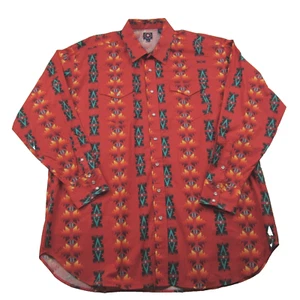 New Panhandle Slim Shirt Men's size XXL Red Aztec Snap Long Sleeve - Picture 1 of 16
