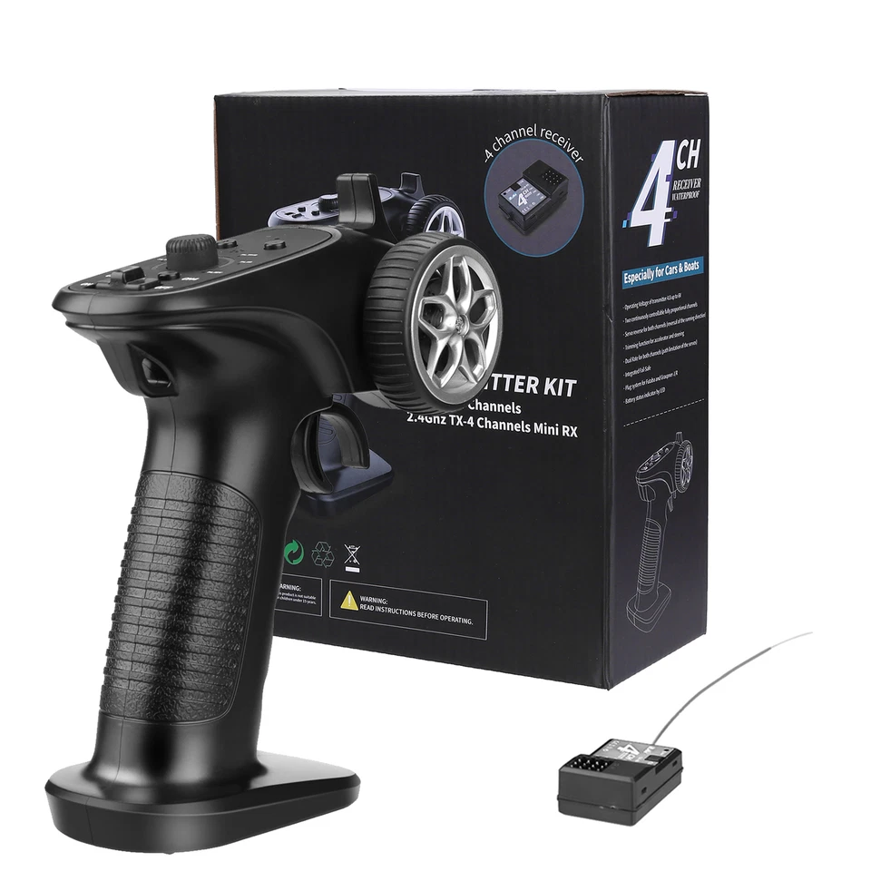 FS-GT3B 2.4G 4CH Control Remoto RC Transmisor con Receptor para RC Coche Barco DE