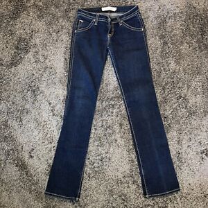 Hudson Jeans Straight Leg Blue Denim Pants Dark Wash Low Rise Women 26 (27x27.5)