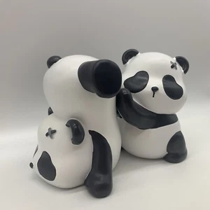 Roogo Dancing Tumbling Panda Bear Resin Figurines Set Of 2 - Picture 1 of 21