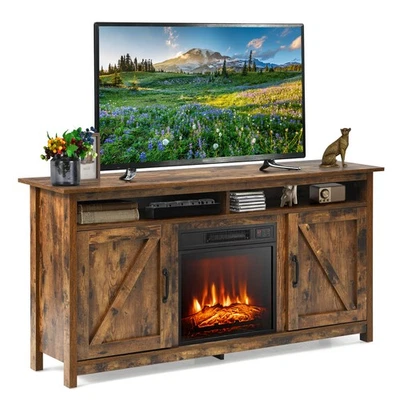 Costway 60" Chimenea Industrial Soporte TV con 18" 1400W Chimenea Eléctrica Foto 1 de 4