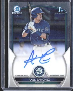 Axel Sanchez 2023 Bowman Chrome Prospect Autografi AU - Foto 1 di 2