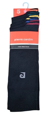 PIERRE CARDIN | 5 PARES de calcetines con punta a rayas negras para hombre talla única UK 7-11 EU 40-46 Foto 1 de 2