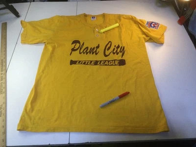 Vintage Russell Athletic  Little League 2 Button T-Shirt Sz LG With Patch USA - Image 1 of 4