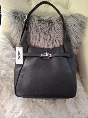 Bolso de hombro DKNY Onya Hobo para mujer negro correa ajustable Foto 1 de 4
