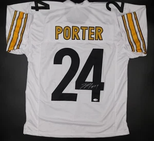 Joey Porter Jr Signed Autographed Pittsburgh Steelers White Jersey PSU JSA COA - Foto 1 di 3