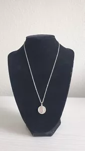 "J" Initial w/ Round Pendant - Genuine Crystal Silver Plated Necklace NEW - Picture 1 of 5