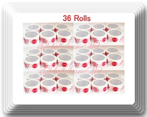 36 Rollen 2 Zoll x 110 Yards Sicherheitssiegel Packband WENN SIEGEL GEBROCHEN IST - Bild 1 von 2