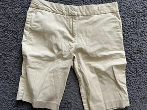 Nautica Solid Bermuda Shorts Beige Tan Brown Pockets Women’s Size 4 - Picture 1 of 5