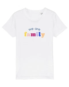 T-Shirt Children short Sleeves We Are Family White Color - Picture 1 of 3