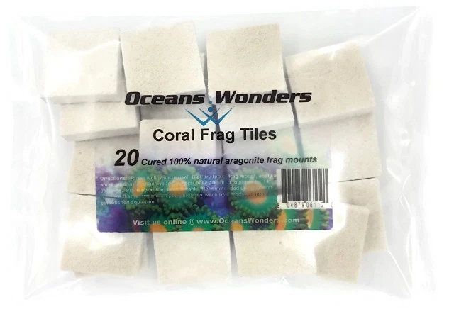 20 CURED REEF TILES FOR LIVE CORAL FRAG PROPAGATION by OCEANS WONDERS