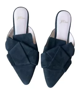Mules J.Crew imitación gamuza lazo negro talla 8 - Imagen 1 de 6