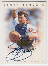 1996 DONRUSS LEAF SIGNATURE SERIES SCOTT SERVAIS AUTO ON CARD AUTOGRAPH CUBS