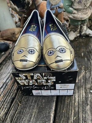 Star Wars Irregular Choice C-3PO Droid Flats Sz 7.5 Disney Parks Womens Shoes - Image 1 of 4