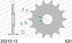 PIGNONE ACCIAIO AFAM Z13 PASSO 520 HM HONDA CR E F 250 R 250 2004 2016 - Imagen 1 de 1
