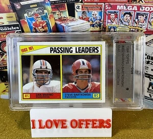 1984 TOPPS DAN MARINO STEVE BARTKOESKI PASSING LEADERS #202 CGS 9 MINT CSTR READ - Picture 1 of 7