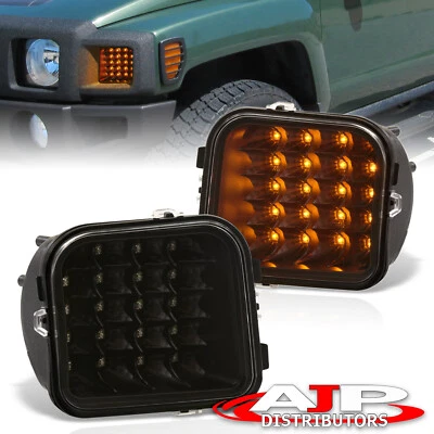 Black LED Corner Light Signal Parking Lamps Pair For 2006-2010 Hummer H3 / H3T - Image 1 of 4