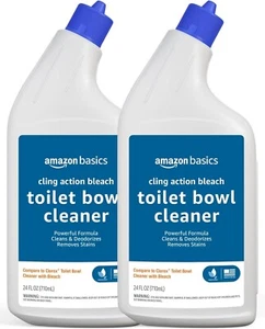 Amazon Basics Toilet Bowl Cleaner with Bleach Fresh Scent 24oz 2 Pack Fast S - Picture 1 of 8