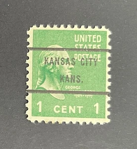 Kansas City, Kansas Type 71 Precancel - 1 cent Prexie - U.S. #804 - KS - Picture 1 of 1