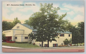 Marietta GA Gym and Recreation Center Exterior View Georgia Postcard 1940's - Picture 1 of 4