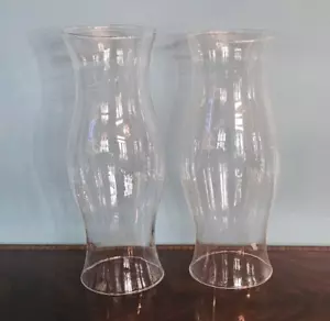 Pair of Williamsburg Style Glass Hurricane Shades Medium 14" H - Picture 1 of 6