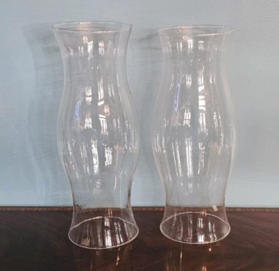 Pair of Williamsburg Style Glass Hurricane Shades Medium 14" H - Image 1 of 4