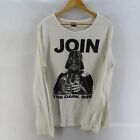 Star Was Join The Dark Side Mens Size Large Ivory Long Sleeve Casual