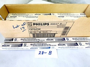 Lot of 17- Philips 33247-8, F8T5/CW Fluorescent Tube Bulb - Picture 1 of 2