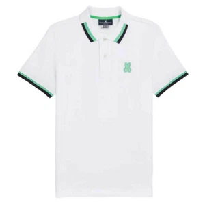 Psycho Bunny Men's Pisani Pique Fashion Polo, White, 3XL-3X - Picture 1 of 4