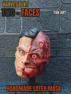 Batman..Two Face Latex Mask Handmade Fan art Arkham knight Version. - Picture 1 of 14