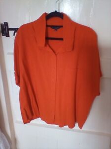 ladies peacocks orange short sleeveless shirt size 20