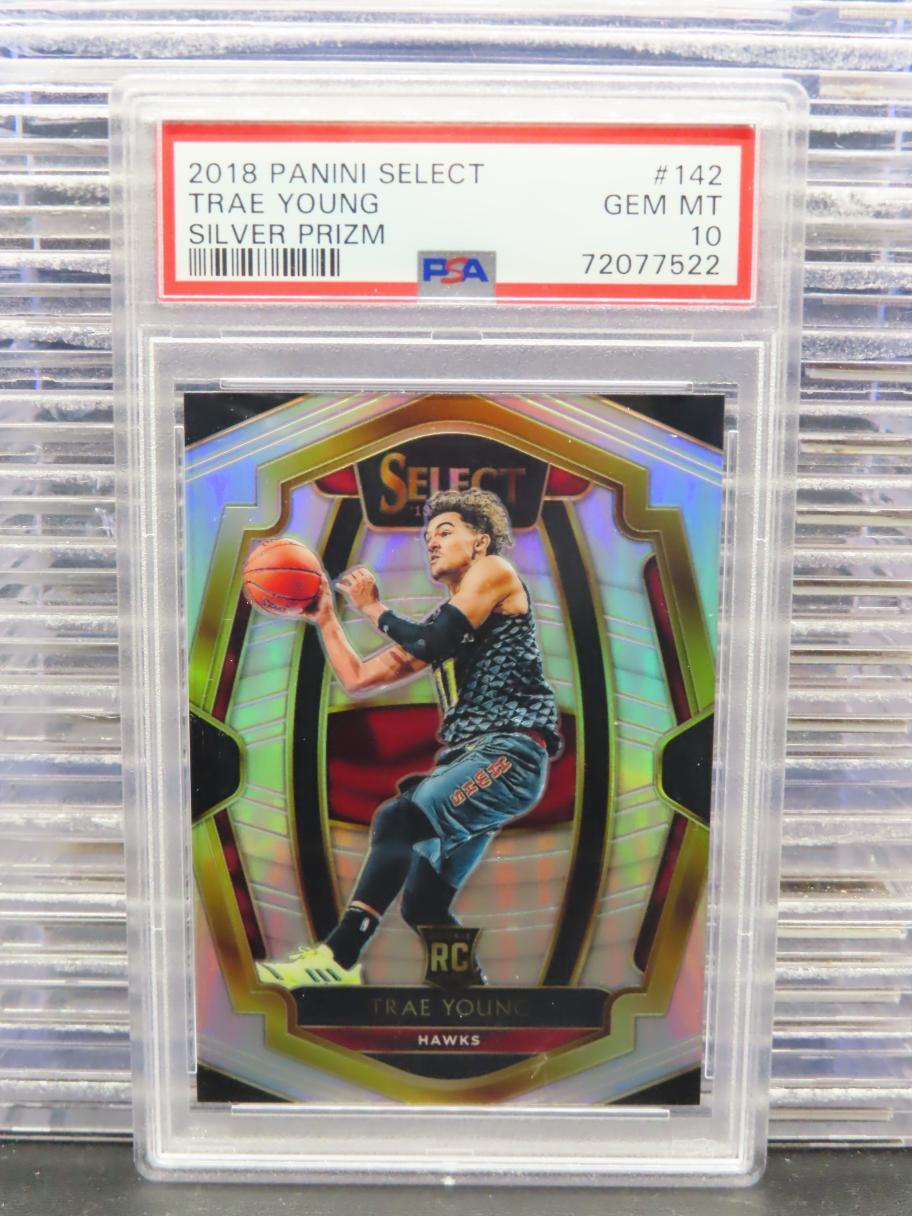 2018-19 Panini Select Trae Young Silver Prizm Rookie Card RC #142 PSA 10 Hawks