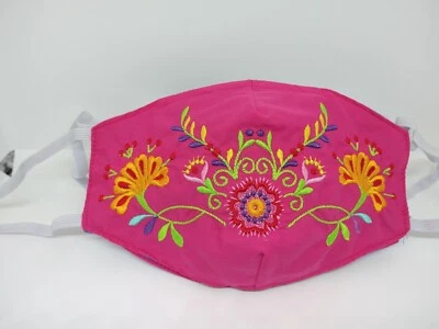 Mexican style embroidery design face mask, Handmade, washable with Filter pocket - Image 1 of 2