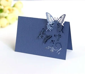 100x NEW Butterflies Laser Cut Pearlescent Wedding Party Table Name Place Cards - Picture 1 of 16