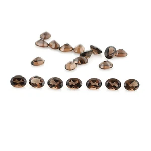 Smoky Quartz Faceted Oval Cut Loose Gemstone 7x5 MM Natural 50 Pcs Wholesale Lot - Picture 1 of 7